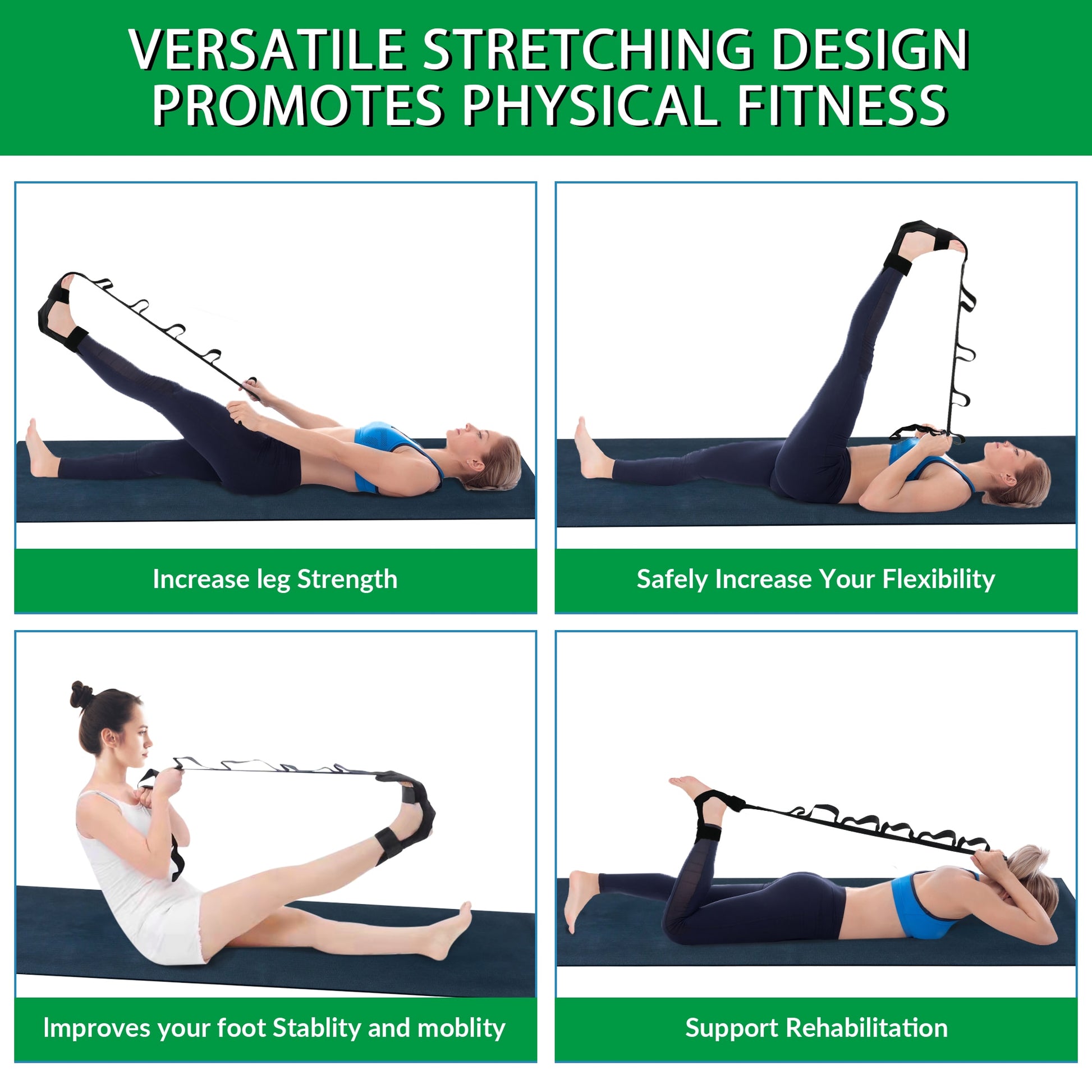 Buy Yoga Stretch Strap - Enhance Flexibility and Mobility with Big J Fitness